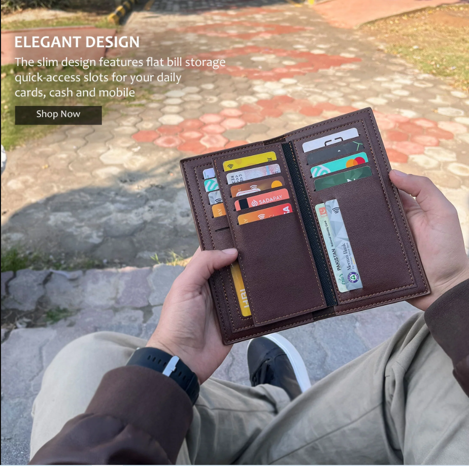 Long Men Leather Wallets